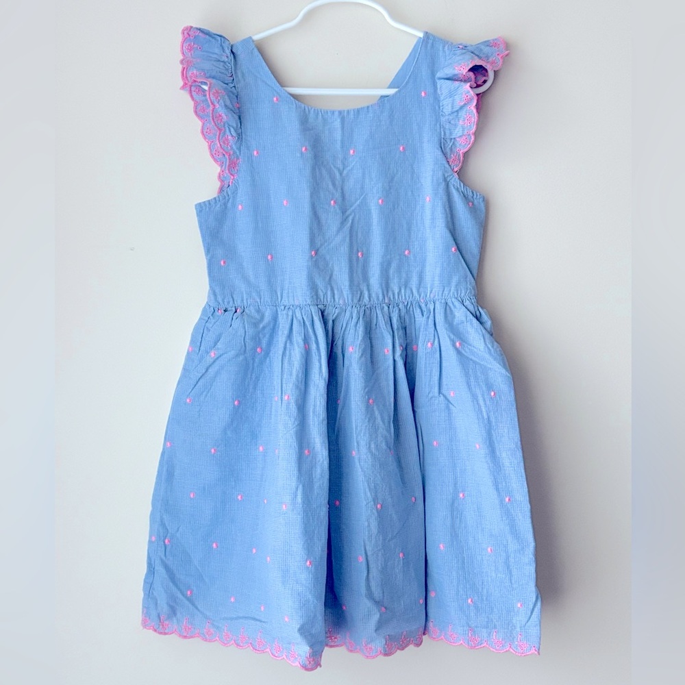 GAP Blue Dress with Pink Trim Girls Small (6/7yrs)☀️